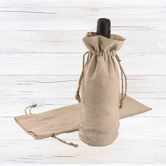 Linen Jute Wine Bag