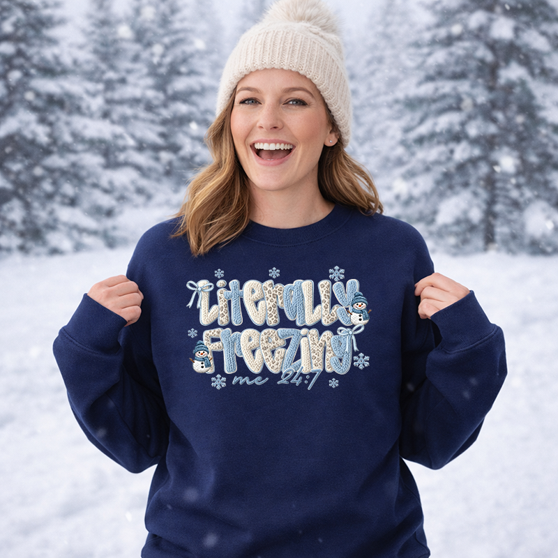 Literally Freezing Faux Yarn Transfer