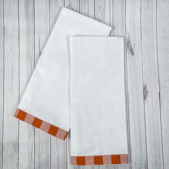 Vintage Gingham Trim Kitchen Towels