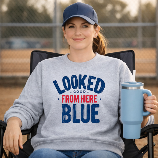 Looked Good From Here Blue Transfer