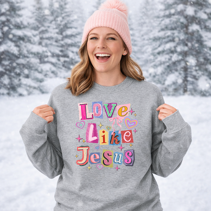 Love Like Jesus Pink Retro Colors Transfer