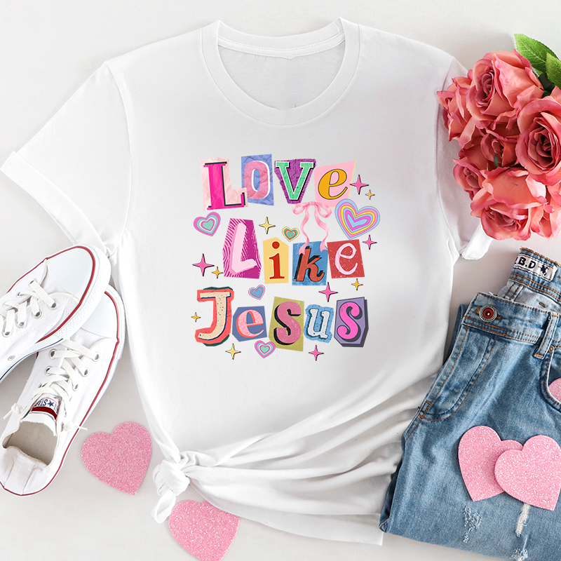 Love Like Jesus Pink Retro Colors Transfer