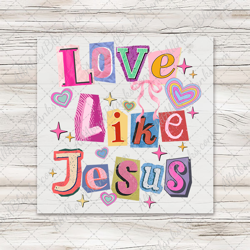 Love Like Jesus Pink Retro Colors Transfer