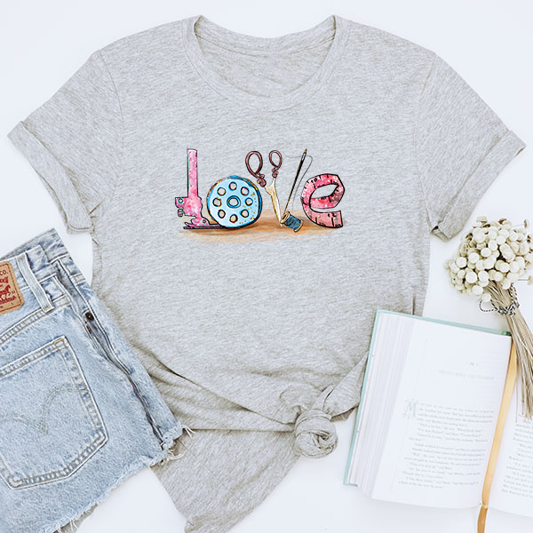 Love Sewing Letters DTF Transfer - T-SHIRT SIZE