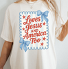Loves Jesus And America Too Transfer - T-SHIRT SIZE