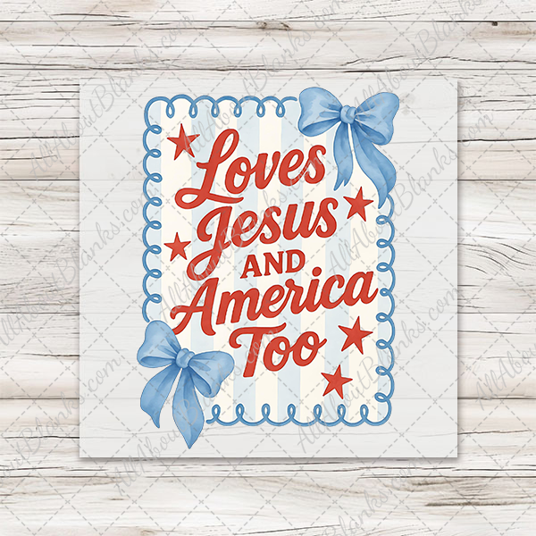 Loves Jesus And America Too Transfer - T-SHIRT SIZE