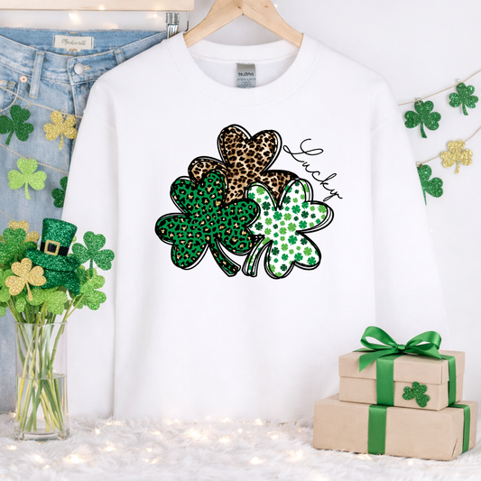 Lucky Clover Trio Transfer - T-SHIRT SIZE