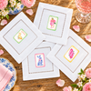 Spring Mahjong Chinoiserie Chic: four designs on white hemstitched cocktail napkins