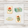 Mahjong Game Night Favorites: four ready-to-press mini transfers on wood mockup