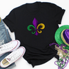 Mardi Gras Distressed Fleur De Lis DTF Transfer