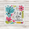 Math Teacher Floral Transfer - T-SHIRT SIZE