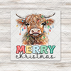 Merry Christmas Highland Cow Transfer