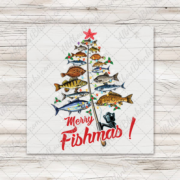 Merry Fishmas Christmas Tree DTF Transfer - T-SHIRT SIZE