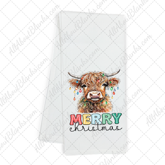 Merry Christmas Highland Cow Transfer