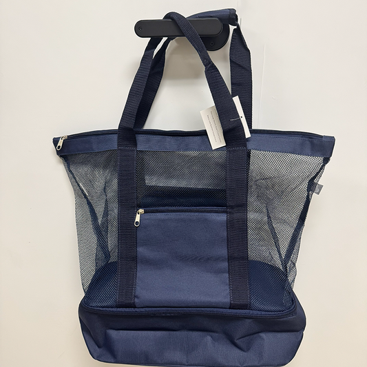 Mesh Beach Cooler Tote - Navy