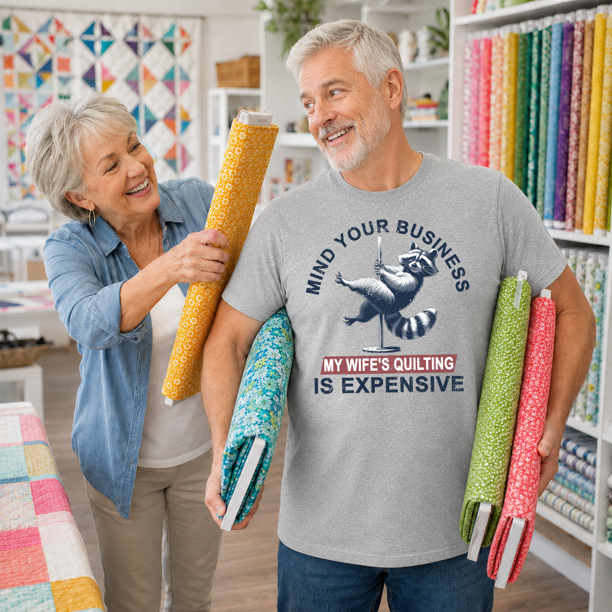 Mind Your Business My Wife's Quilting Is Expensive Transfer