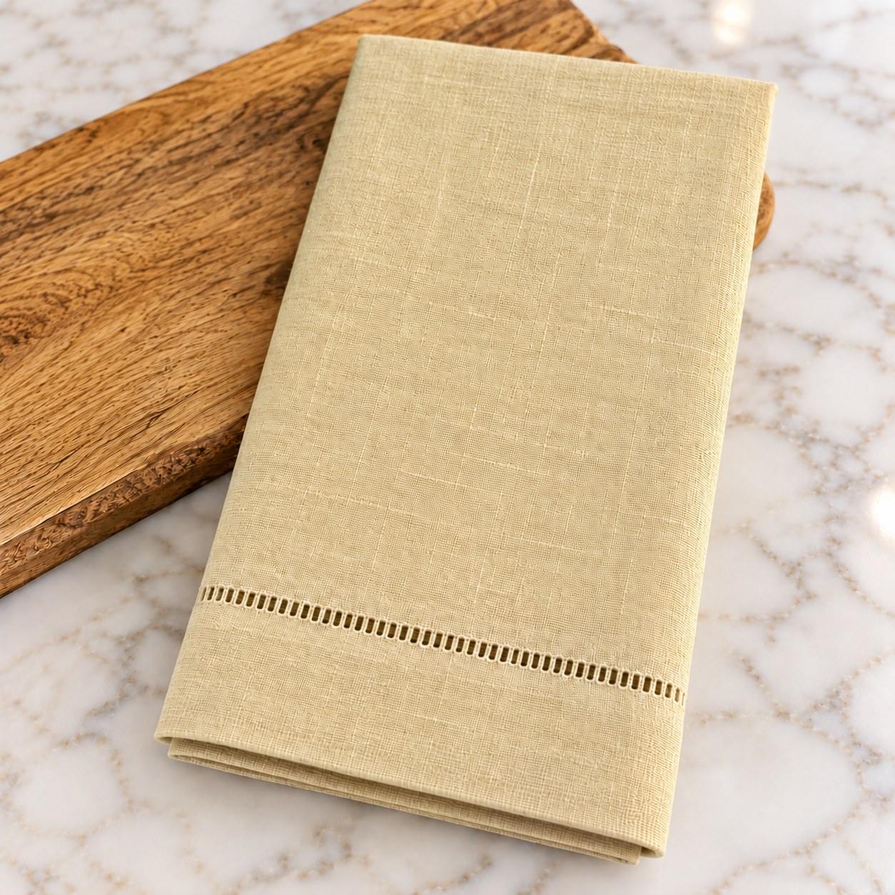 Hemstitched Guest Towel - Taupe