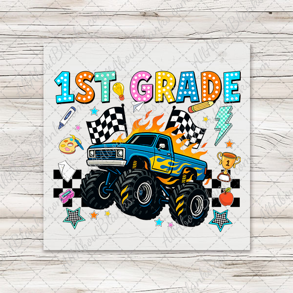 Monster Trucks Back To School Transfers