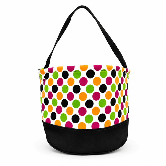 Halloweeen Bucket - Multi Color Polka Dots