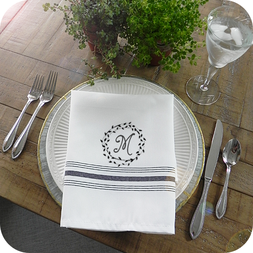 Farmhouse Black Stripe Restaurant Napkin