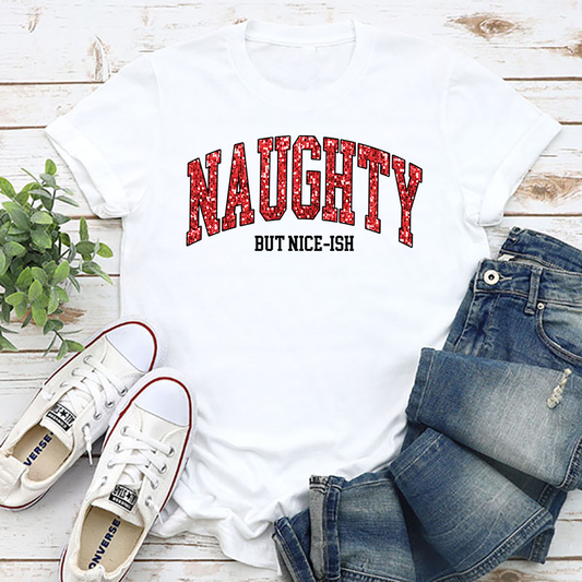 Naughty Sparkle College Font Transfer - T-SHIRT SIZE
