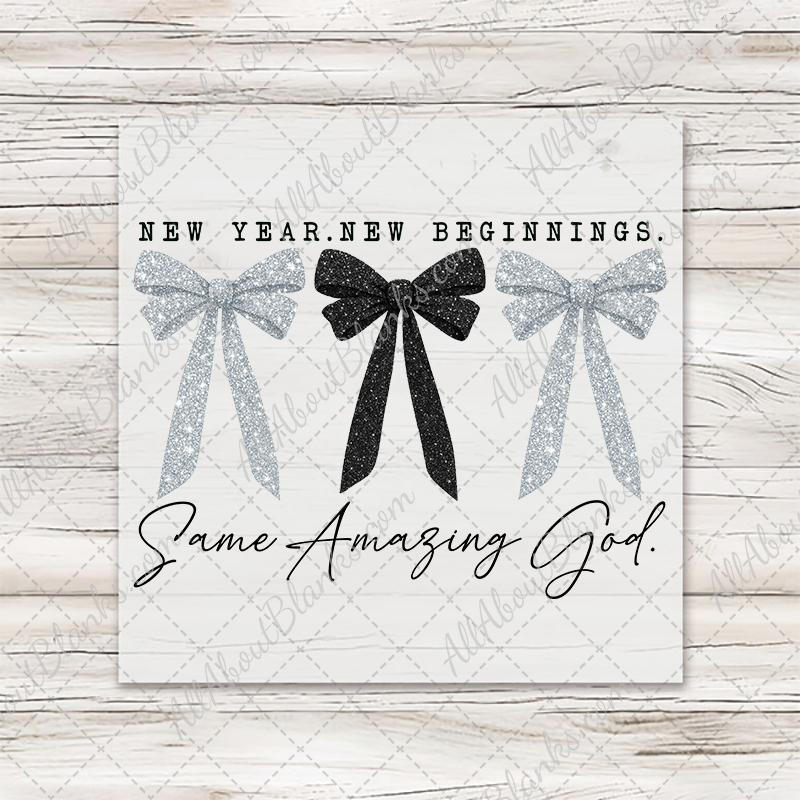 New Years Christian Bows Trio Transfer