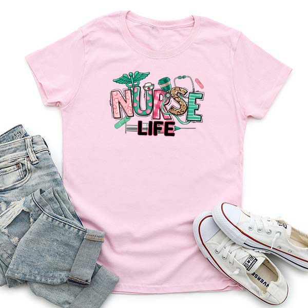 Nurse Life DTF Transfer - T-SHIRT SIZE