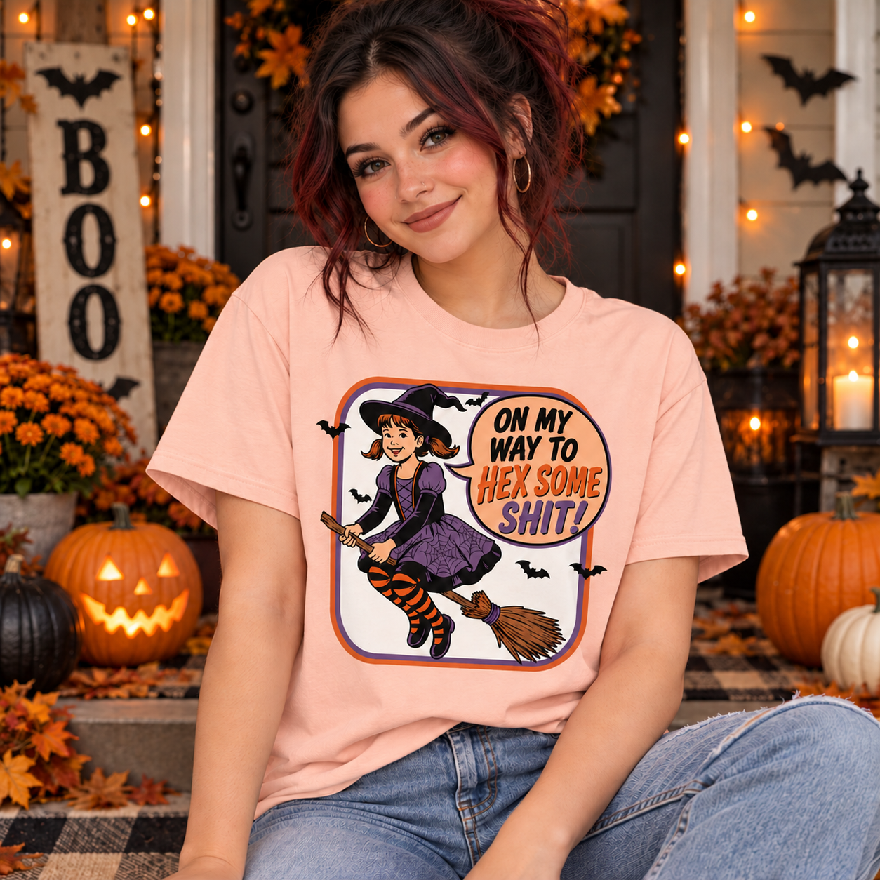 On My Way To Hex Some Shit Transfer - T-SHIRT SIZE