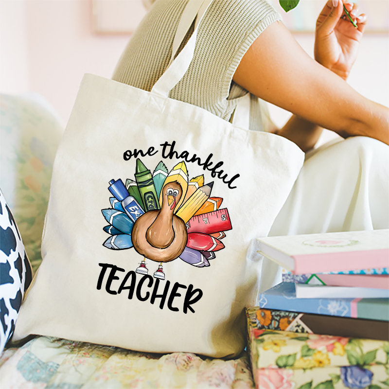 One Thankful Teacher Turkey Transfer - T-SHIRT SIZE
