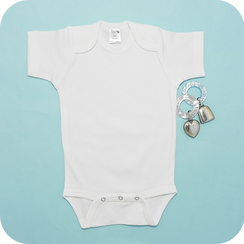 White Cotton Short Sleeve Onesie