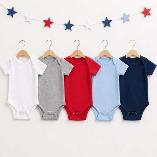 Knit Baby Onesie - Patriotic Colors