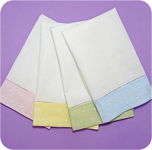 Pastel Dot Border Guest Towels