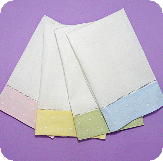 Pastel Dot Border Guest Towels