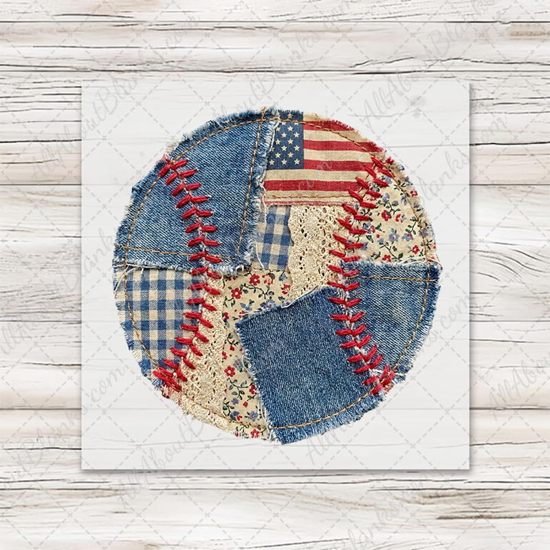 Patchwork Denim Baseball Transfer