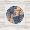 Patchwork Denim Baseball Transfer