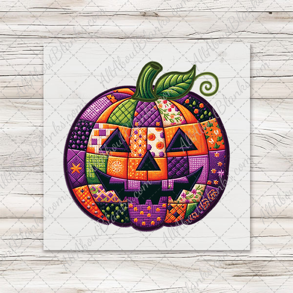 Patchwork Pumpkin DTF Transfer - T-SHIRT SIZE