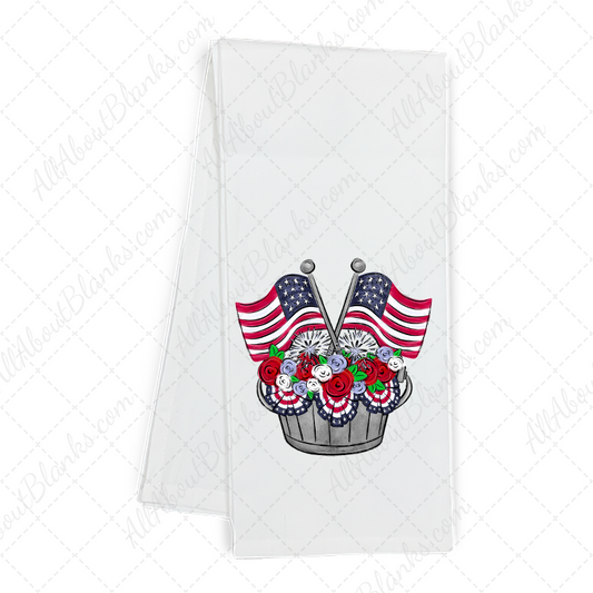 Patriotic Flags & Flowers Transfer