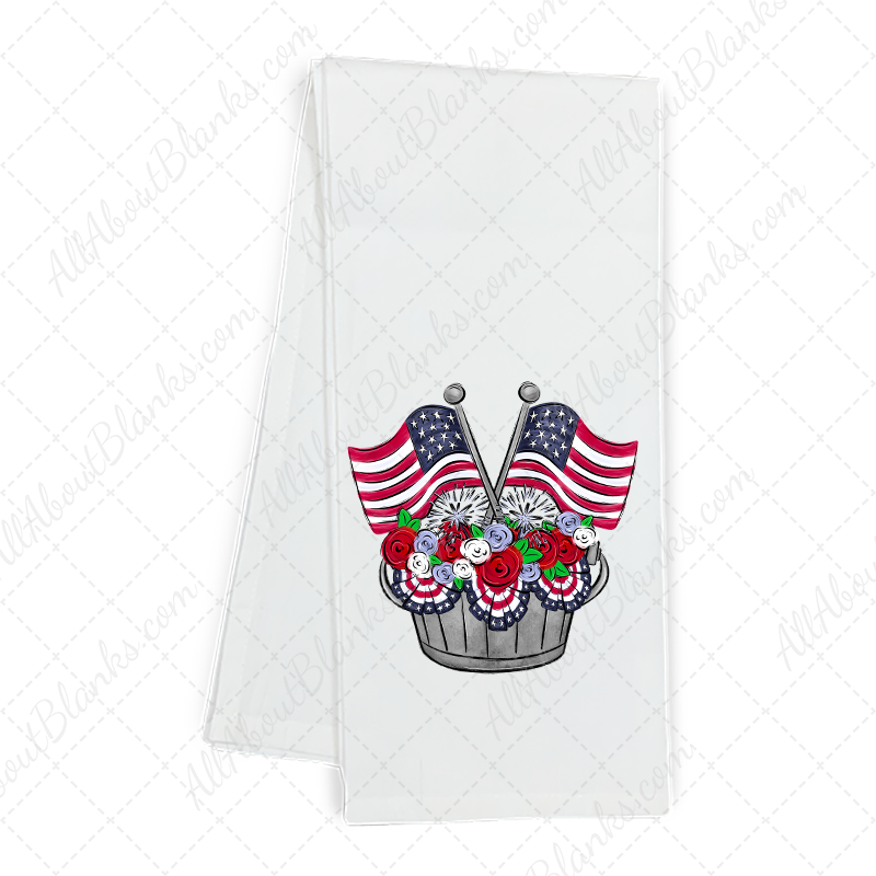 Patriotic Flags & Flowers Transfer
