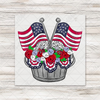 Patriotic Flags & Flowers Transfer