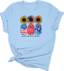 Patriotic Sunflower Mason Jars Transfer - T-SHIRT SIZE