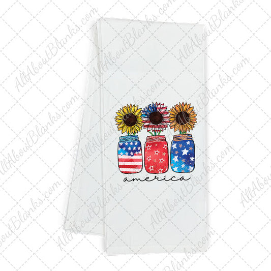 Patriotic Sunflower Mason Jars DTF Transfer