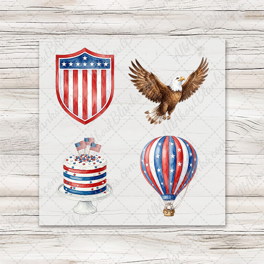 Patriotic Watercolor 2 - COCKTAIL NAPKIN SIZE