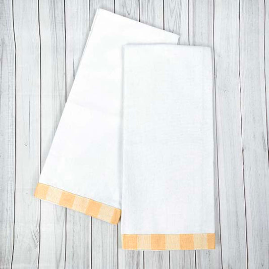 Vintage Gingham Trim Kitchen Towel - Peach Fuzz