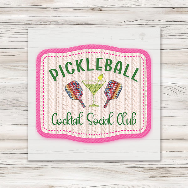 Pickleball Cocktail Club DTF Transfer - T-SHIRT SIZE