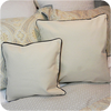 Canvas Pillow Cover With Navy Trim