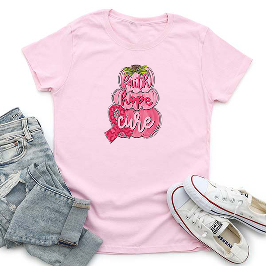 Pink Pumpkins Stacked DTF Transfer - T-SHIRT SIZE