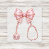 Pink Rhinestone Stethoscope Transfer