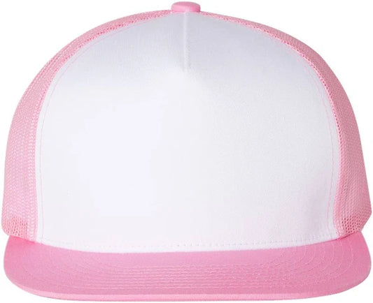 Pink Adult Trucker with White Front Panel Cap - Blank