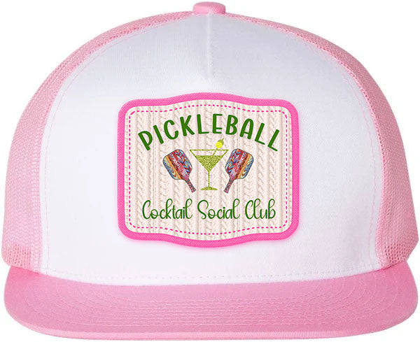 Pickleball Cocktail Club DTF Transfer - TRUCKER HAT SIZE