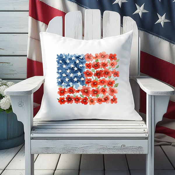 Poppies American Flag Transfer
